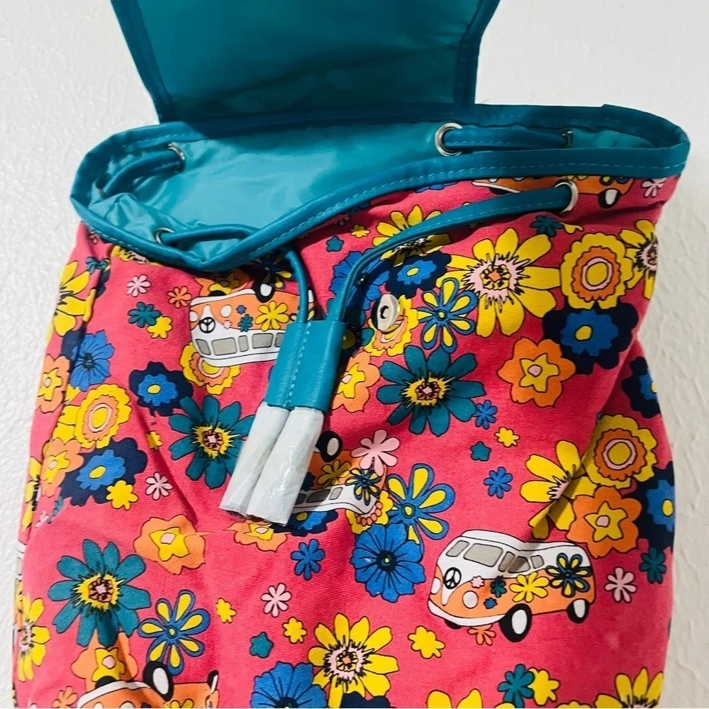 Trend Zone Floral Everyday Graphic Mini Backpack with Teal Accents NWT Casual